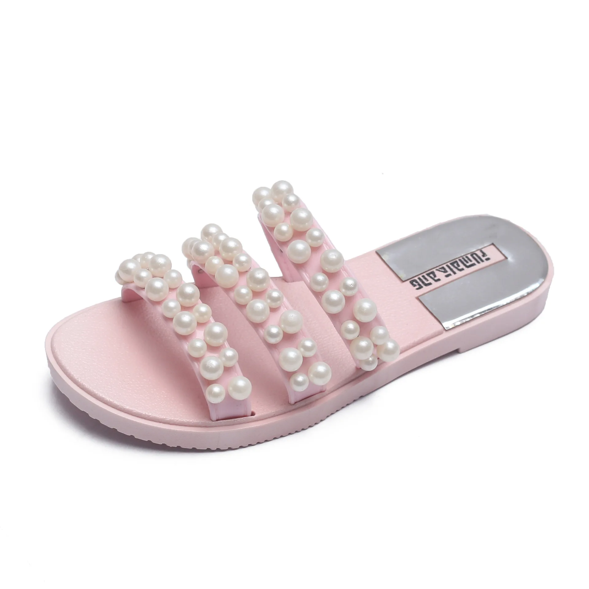 

Flat Shoes Female Slippers Soft Slipers Women Slides Fashion Low String Bead Comfort 2021 Luxury PU Scandals Casual PVC Basic Fa