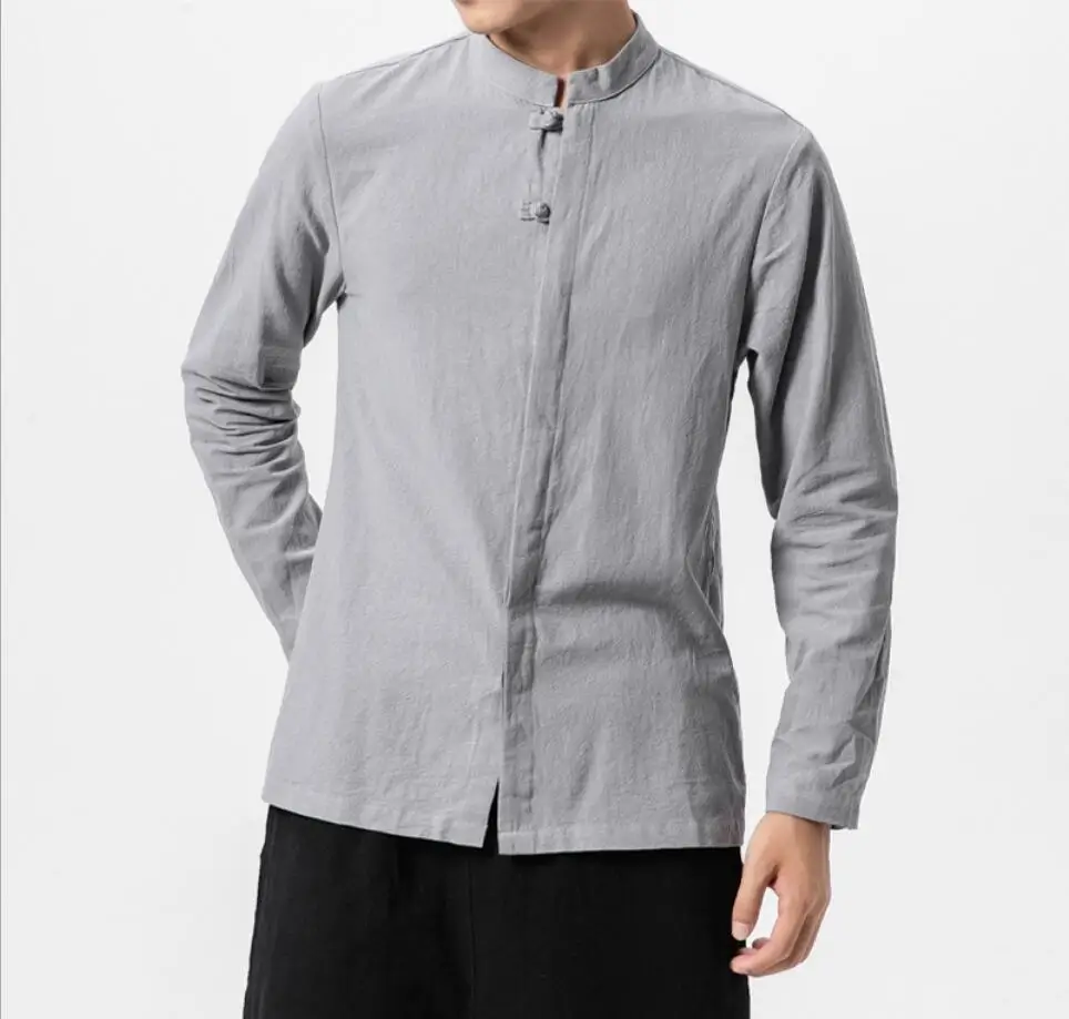 

Sinicism Long Sleeve Men Shirts Chinese Style Vintage Casual Mens Shirts Fashion Clothes Streetwear Long Sleeve Shirt Men