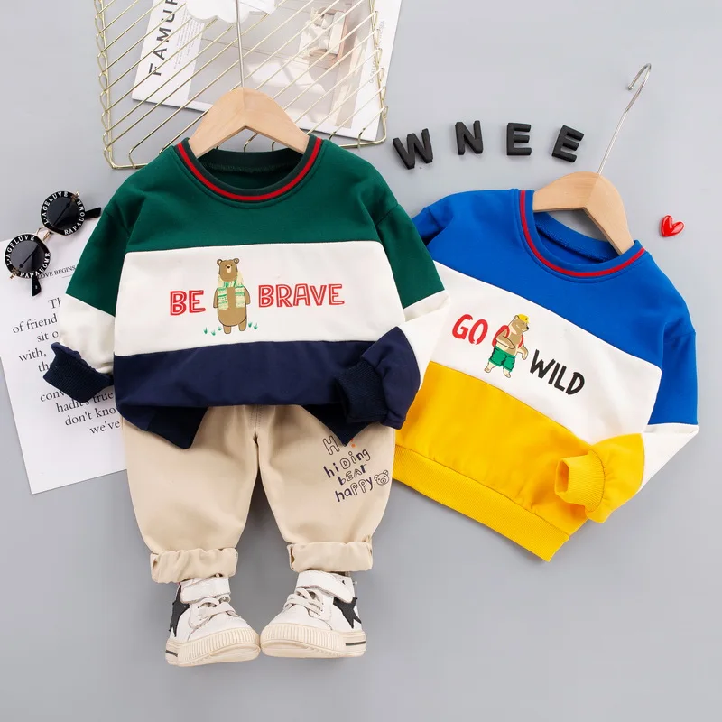 

New Baby Toddler Clothes Boy Sets Wool SweaterShirt+Pants 2Piece Fashion Children Spring Autumn Girls Clothing Outfits 1-5Years