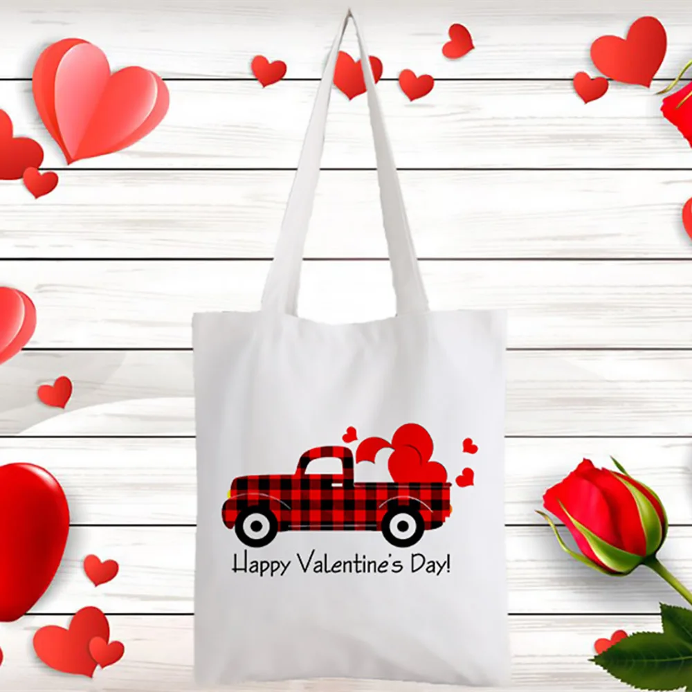 

Shopping Bags Students' Book Bag Handbags Tote for Girls Bookbags Women Canvas Shoulder Bag Truck Love Graphic Fashion