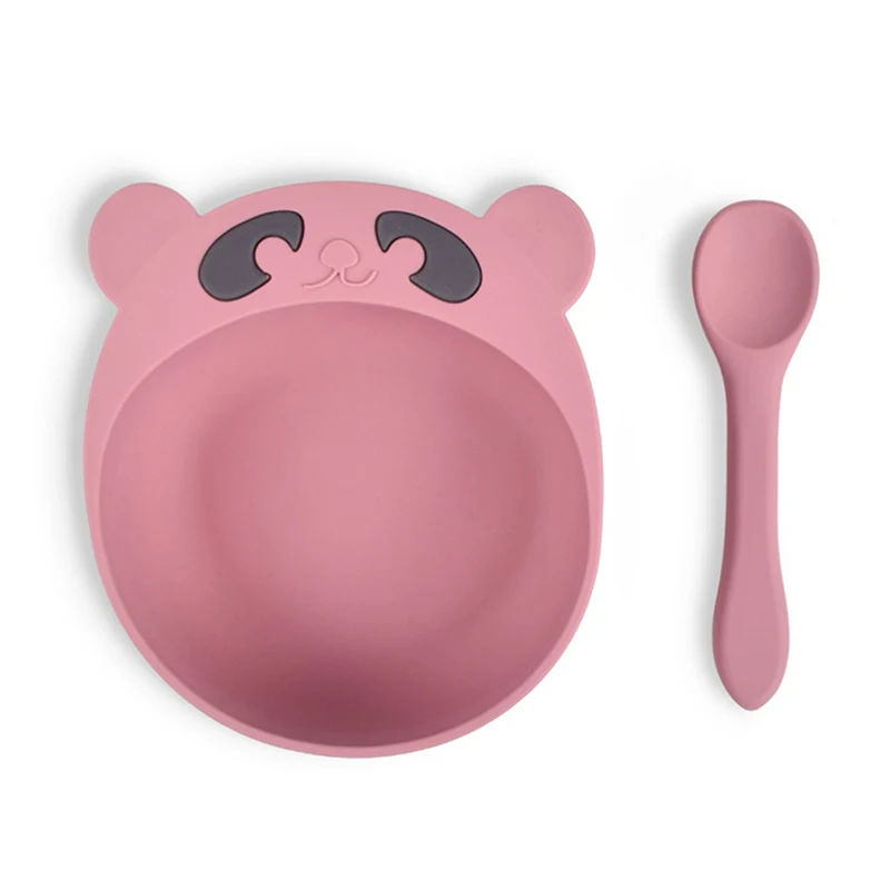 

New Cute Panda Baby Bowl Set BPA-Free Non-Slip Children's Tableware Plate Baby Feeding Bowl Tableware For Kids Baby Dishes