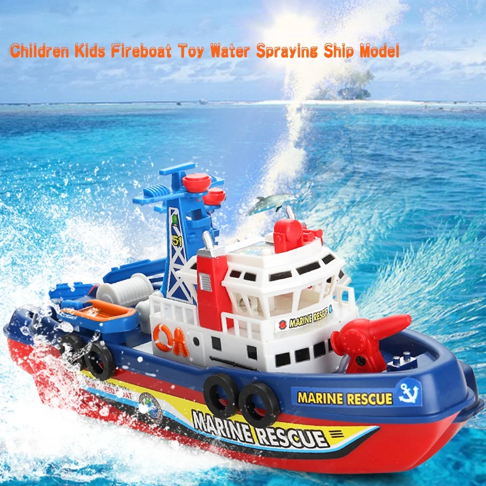 

Fun Fireboat Toy High-speed electric fireboat navigation marine battle model and music lights non-remote children's toys gift