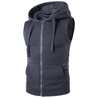 new mens hooded zipper pocket sweater vest coat hooded vest