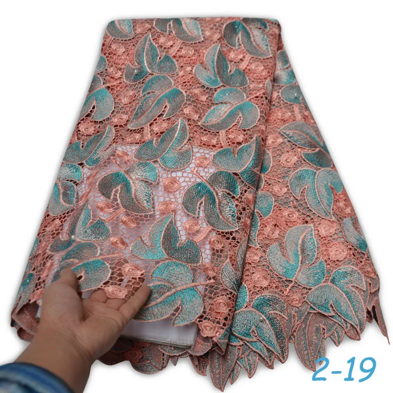 Новейший дизайн нигерийская Водорастворимая кружевная ткань африканская