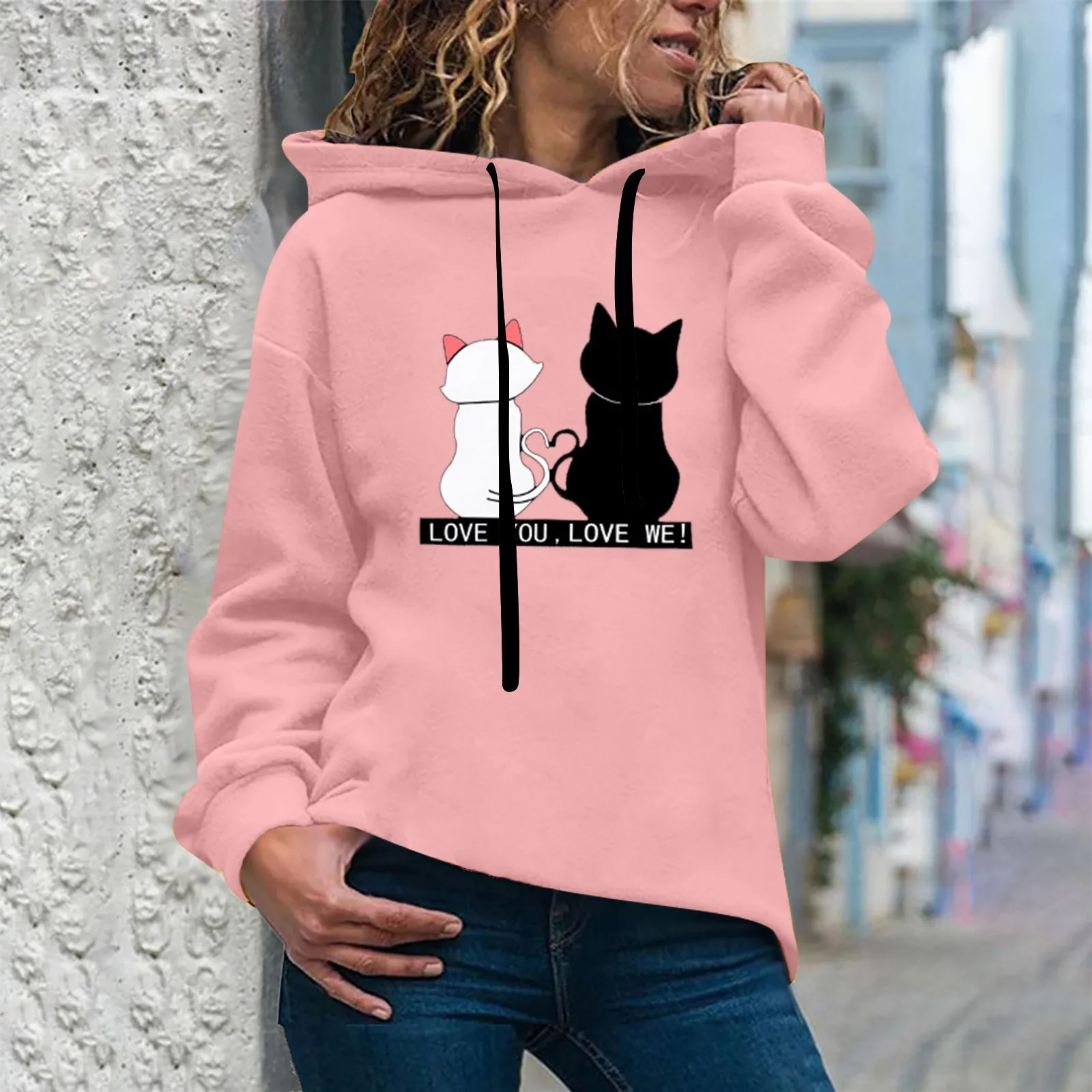 Fashion Women Sweatshirt Casual Winter Spring Long Sleeve Cute Cats Print hoodies Sweatshirt Tops ropa mujer толстовка женская