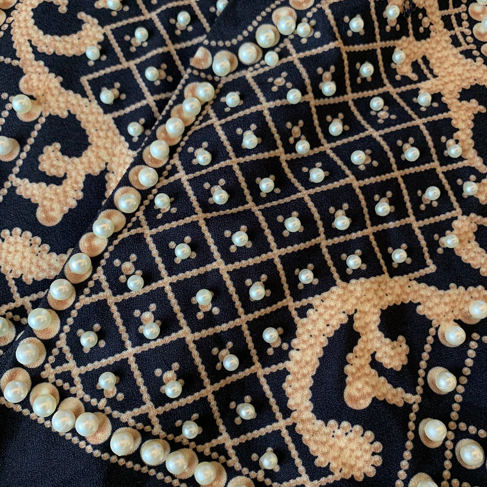 

Women Overcoat Beaded Geometric 2021 Autumn Winter Long Sleeves V-Neck Vintage Ladies Outwear Overcoats Retro Chic Female Coats