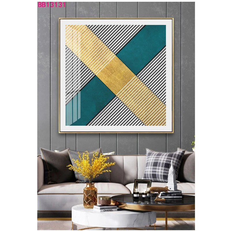 

Modern Gold And Green Color Block Combination Art Print Wall Of Square Canvas Nordic Poster Oil Painting Picture For Home Decor