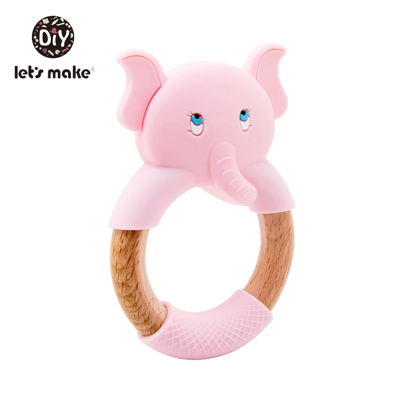 Elephant Pink Детские Прорезыватели, прорезыватели для зубов, Силиконовые Прорезыватели для зубов, мультяшная мышь, BPA Free, Лидер продаж, новинка, для еды, сделай сам, пустышки, 1 шт., прорезыватели - Цвет: Elephant Pink