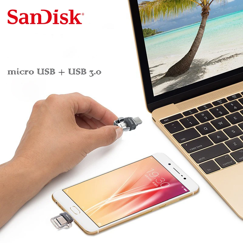 Двойной Флеш накопитель SanDisk Ultra Dual SDDD3 64 Гб 128 флэш 256 карта памяти скорость чтения