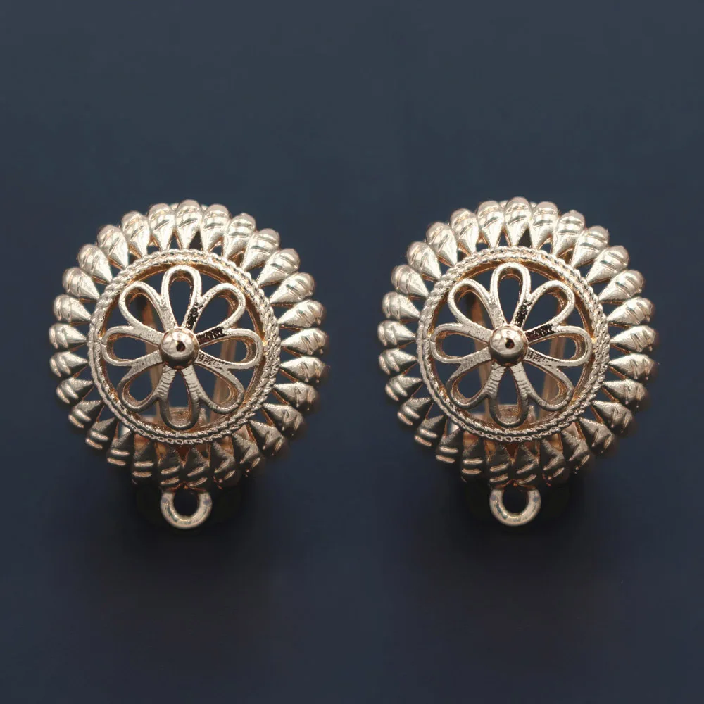 Металлические серьги с соединителем филигранные круглые подвески основа