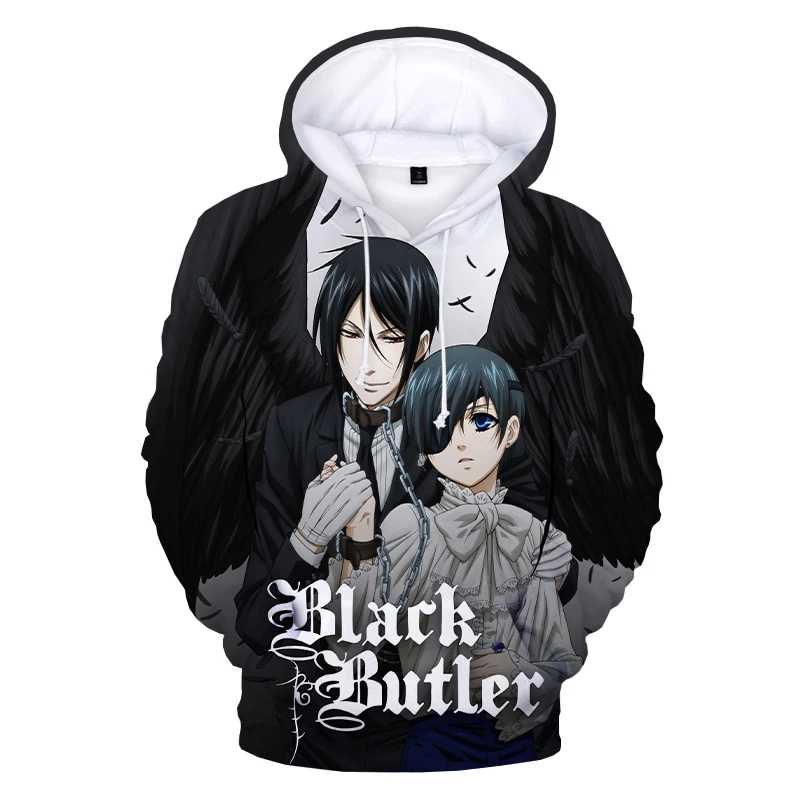 

2021 Black Butler Print Men Hoodie Pullover Kids Fashion Anime Pullover Sweatshirts Men/Women Men Hoodie Pullovers