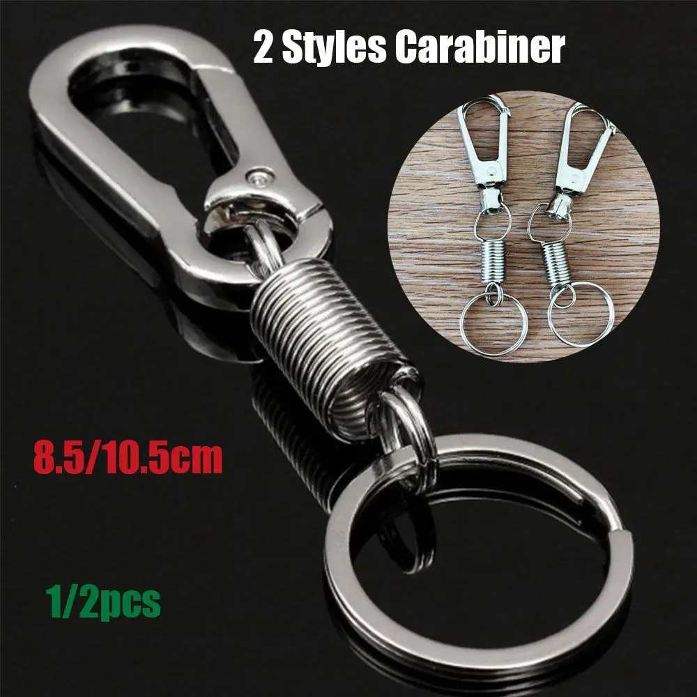 

keyring Stainless steel Spring Gourd Buckle Waist Belt Clip Bicycle Bottle Holder Anti-lost buckles Carabiner keychain