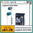 Игровые наушники-вкладыши Logitech G333 Kda, ограниченное издание, 3,5 мм, с микрофоном, профессиональная игровая Usb-гарнитура