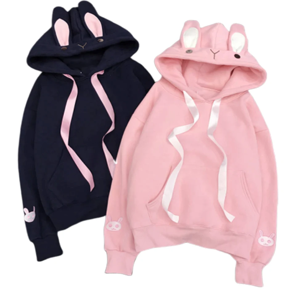 Кролик Ухо Худи Японский Свитшот Спортивная Кофта Каваи Одежда Длинная Линия