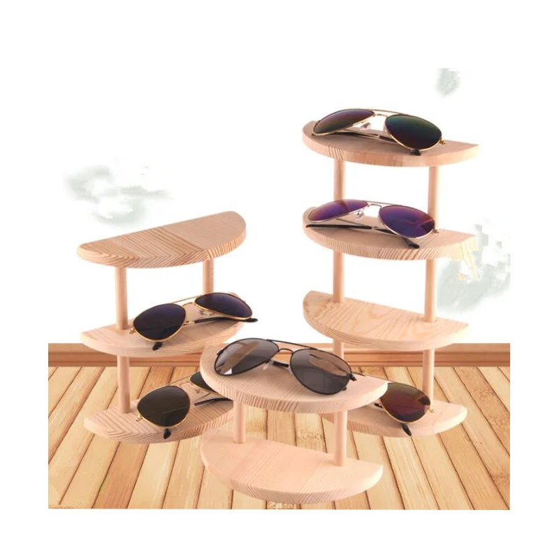 Полу-круглая деревянная витрина для солнцезащитных очков очки показывающие