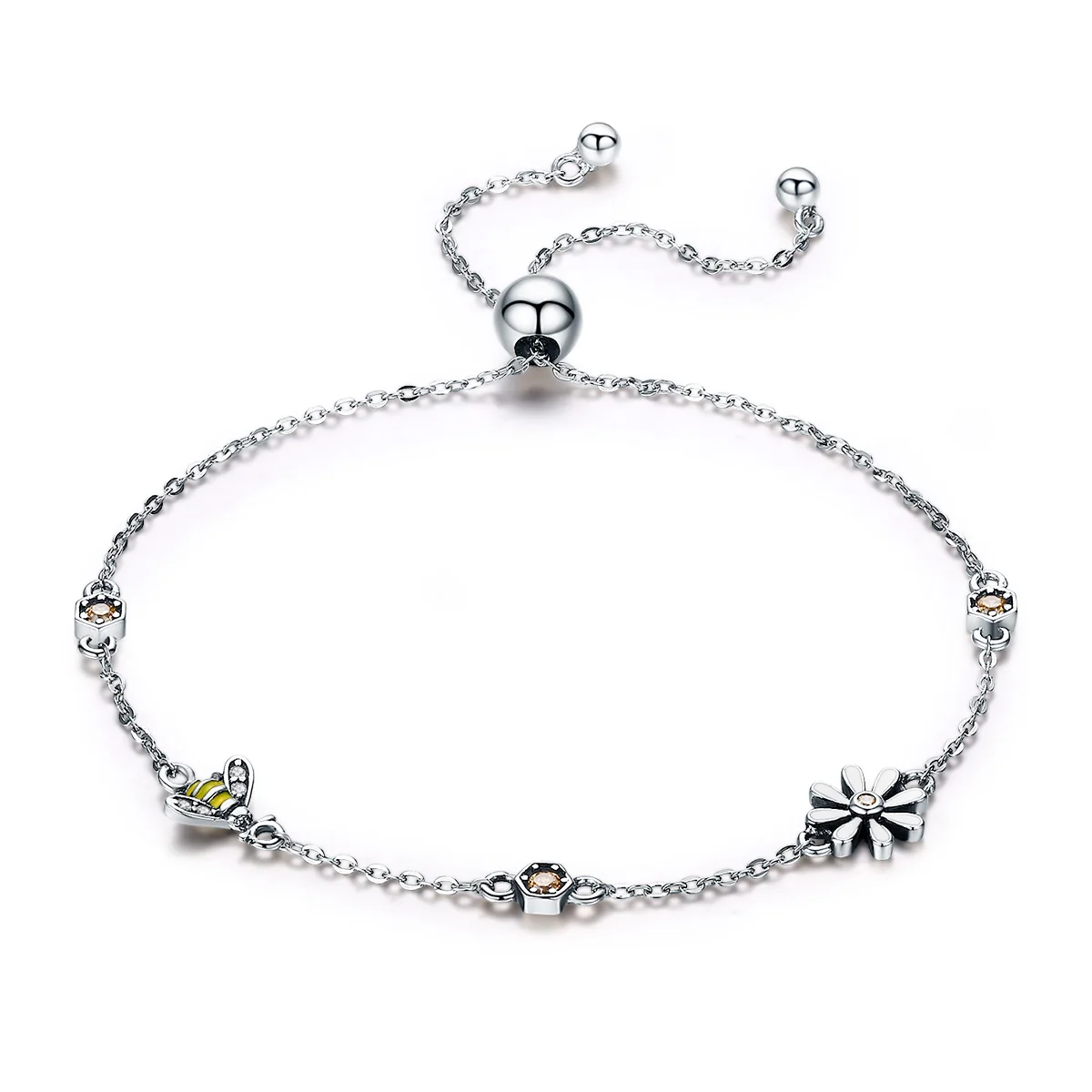 

SFB1 Silver Fashion Women's Jewelry Double Layer Beads Bracelet 16cm For Gift Girls Lady FR