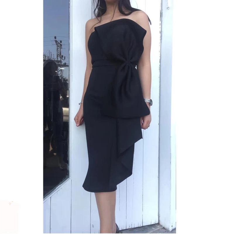 Women Bodycon Dress Off Shoulder Backless with Bowtie Sexy Lady Party Clubwear Dinner Evening Slim Tunic Femme Package Hip Robes | Женская