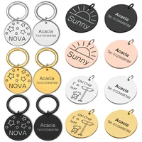 personalized dog collar pet id tag name phone address pet id name for cat puppy dog tag pendant keyring pet accessories
