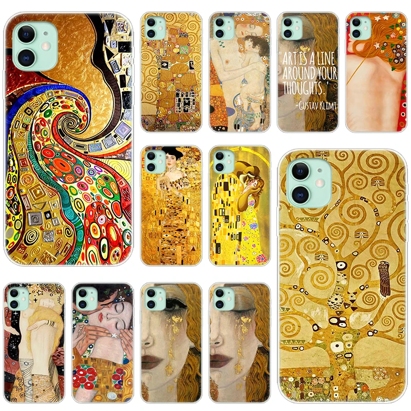 Силиконовый чехол The Kiss by Gustav Klimt для Apple iPhone 13 12 Mini 11 Pro XS Max X XR 6 6S 7 8 Plus 5 SE 2020 мягкий |