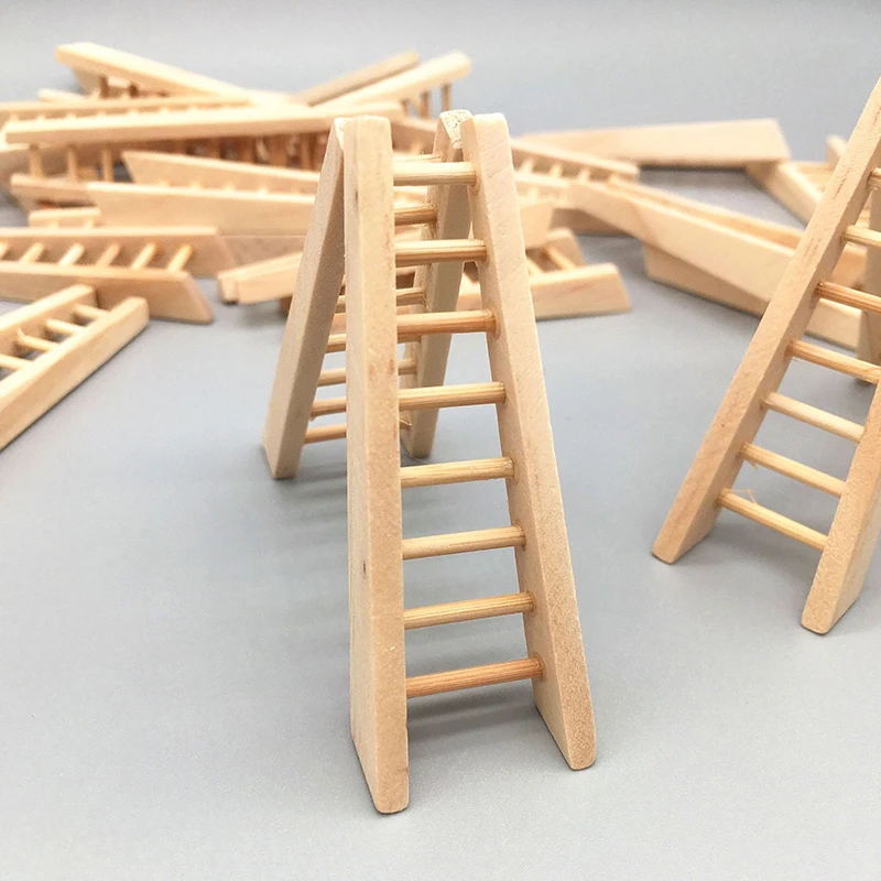 

1:12 Dollhouse Miniature Wooden Ladder Handmade Furniture Toys For Kid Magic Tooth Fairy Doll Simulation Accessories