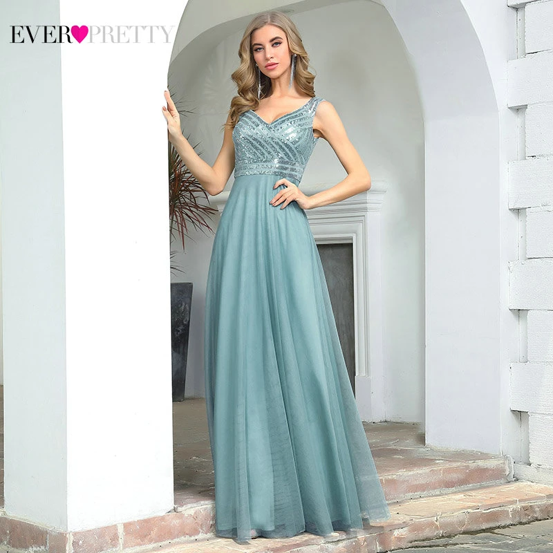 Женское платье подружки невесты Ever Pretty элегантный мятный зеленый ТРАПЕЦИЕВИДНОЕ