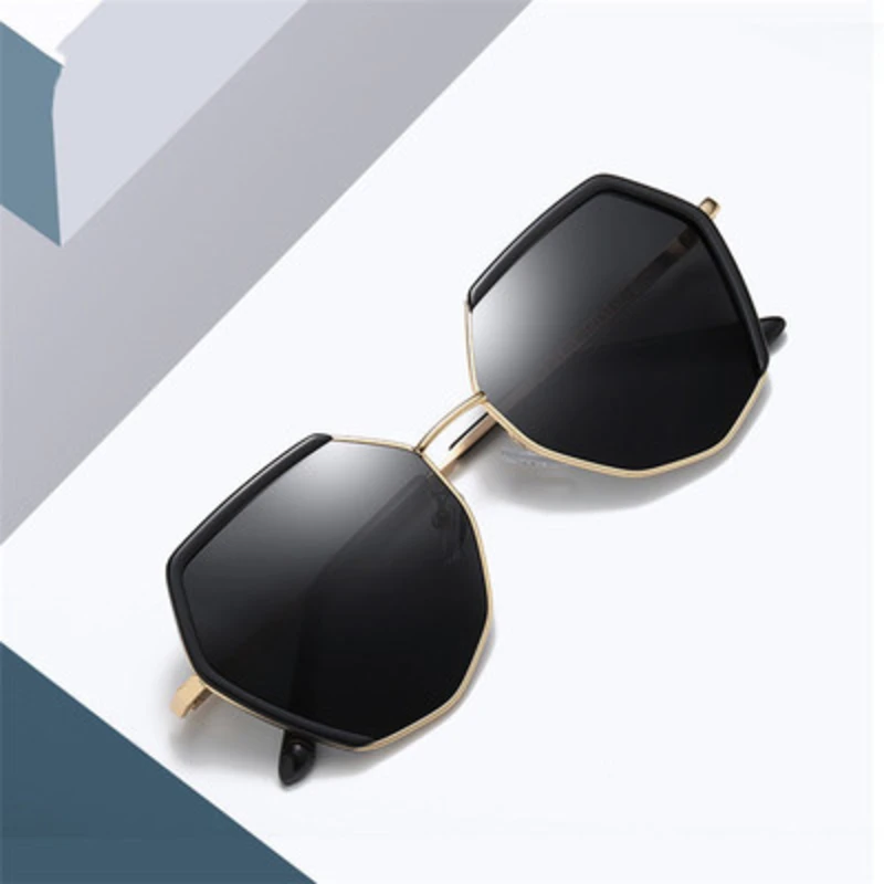 Металлическая большая оправа поляризационные солнцезащитные очки для женщин 2020