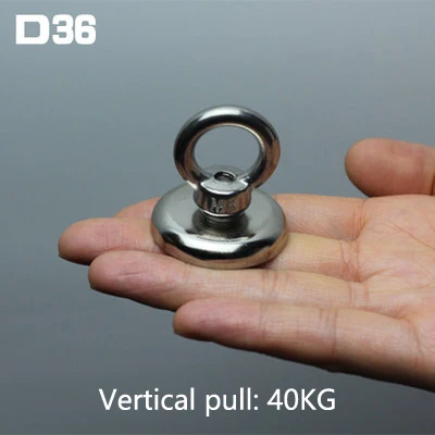 D36 (pull max 40KG) 1 шт./лот высокопрочный магнит супер-сильный Nd-Fe-B магнетит высокопрочный круглый rubidium-Ru-Неодимовый блок спасательный магнит король - Цвет: D36 (pull max 40KG)