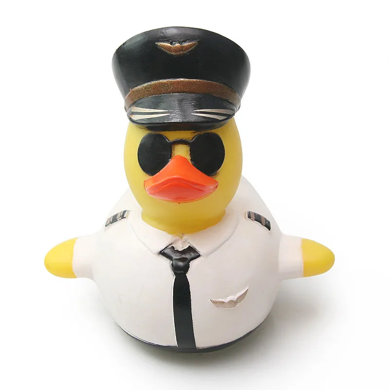 

Sunglasses duck 9 cm baby bath toy rubber pilot duck white baby bath sound baby beach floating water