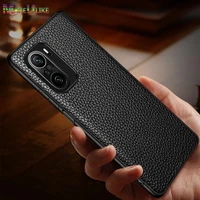 genuine leather case for xiaomi redmi k40 pro plus case luxury lychee grain phone case for xiaomi redmi k40pro plus cover