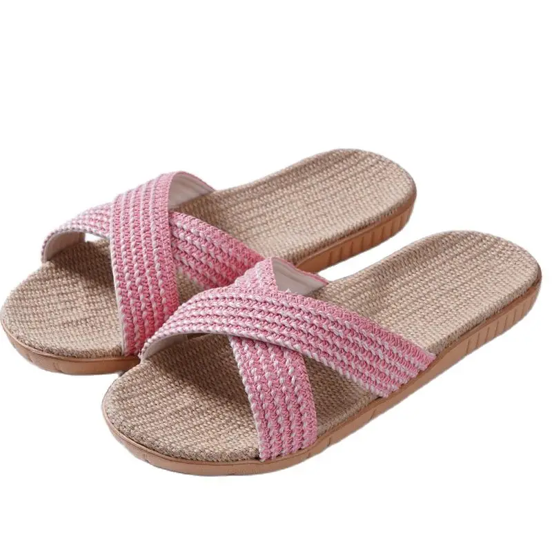 Suihyung/летние женские льняные шлепанцы разных цветов Домашняя обувь из пеньковой