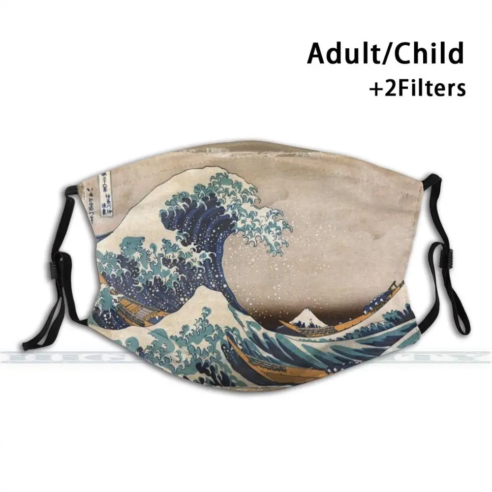 

The Great Wave Off Kanagawa 3d Print Reusable Mouth Mask Washable Filter Anti Dust Face Mask The Great Wave Kanagawa