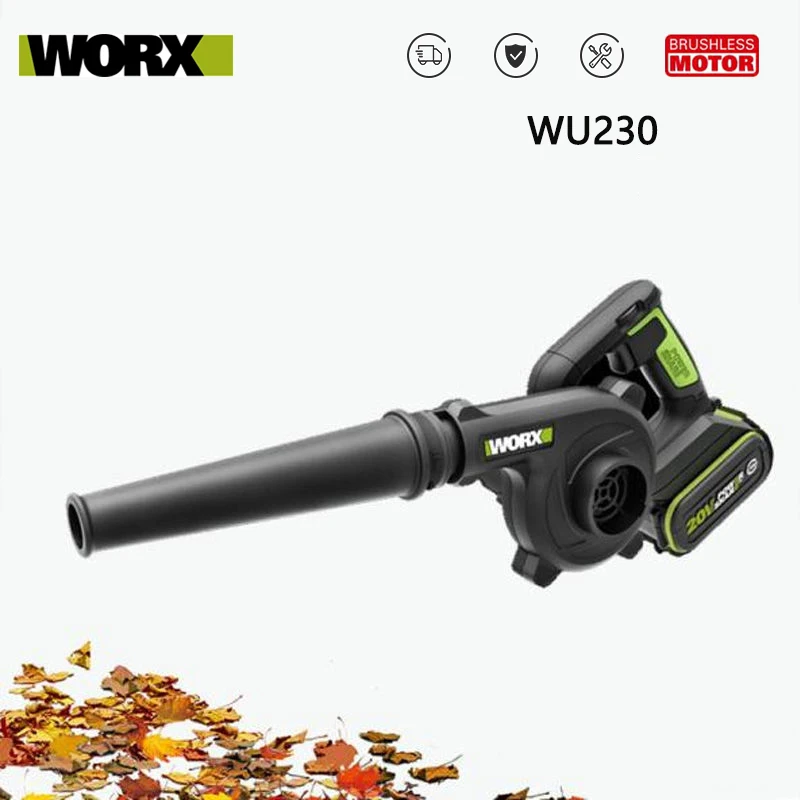 

WORX Blower WU230 20v Max 2.8 Cubic Meters Per Minute Rechargeable Small Dust Collector Share 20v Green Battery Platform