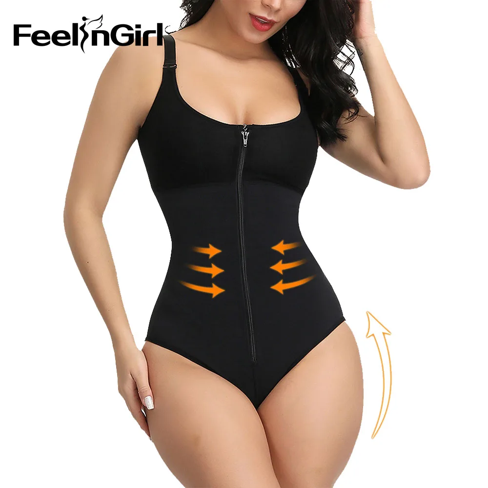 FeelinGirl нижнее белье для похудения твердый контроль животика формирователь тела Молния и крюк корсет талии тренер Послеродовое восстановление боди