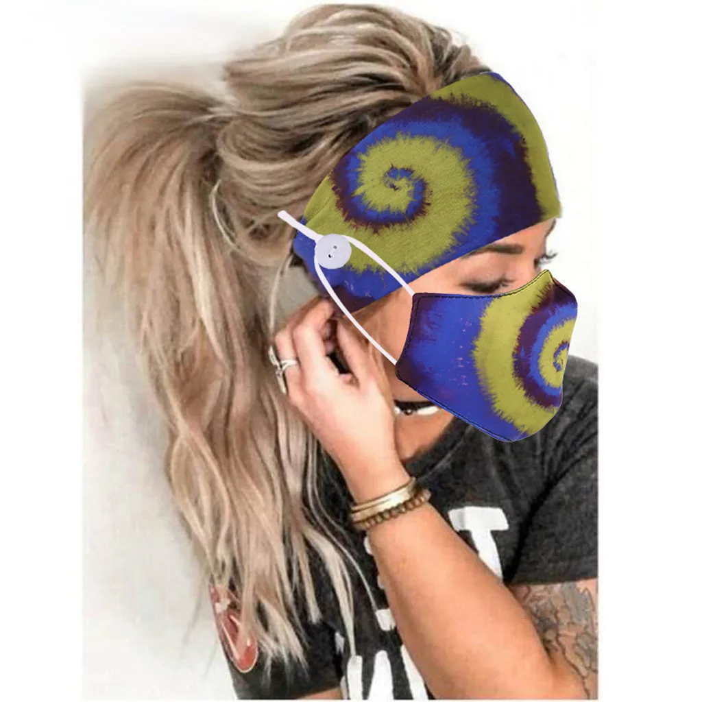 

Adult Unisex Washable Tie-Dye Printed Mask Outdoor Windproof Dustproof Adjustable Breathable Cotton Cloth Face Mask mascarillas