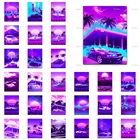 Постер Synthwave для Nissan Skyline Car, картина с изображением заката, спортивного автомобиля, декор для гостиной, скандинавский настенный художественный принт, домашний декор