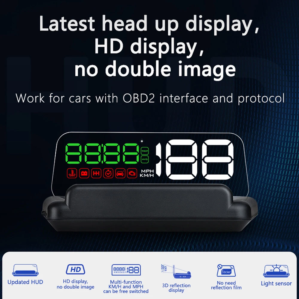 

C500 OBD2 Hud Head-Up Display With Mirror Projection Digital Car Speed Projector On-Board Computer Fuel Mileage Auto Accessories