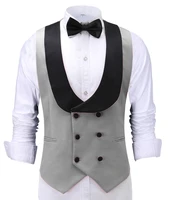 mens waistcoat slim fit leisure cotton suit male gentleman beckham business vest male black for wedding groomsmen custom size