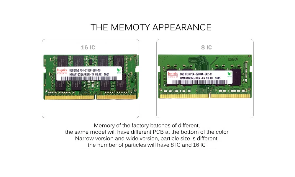 Hynix портативный ddr4 ram 8gb 4GB 16GB PC4 de 2133MHz или 2400MHz 2666Mhz 2400T 2133P 2666v 3200 DIMM Портативная