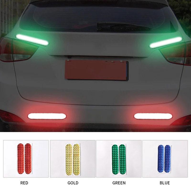 

2Pcs/Set Car Door Reflective Sticker Warning Tape Car Reflective Stickers Reflective Strips 4 Colors Safety Mark Car-Styling