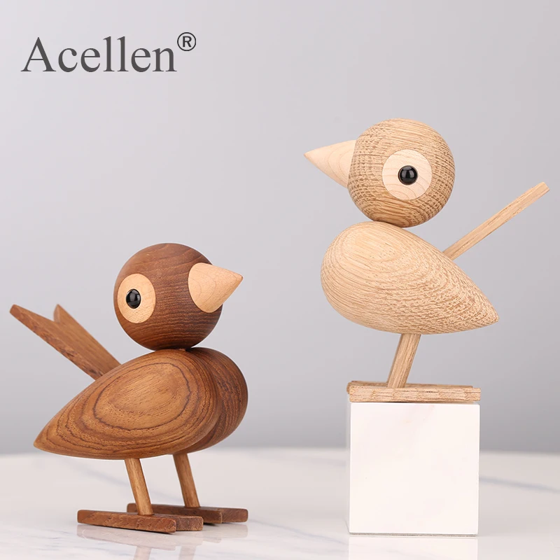 Деревянная модель воробей аксессуары для домашнего декора украшения фигурки