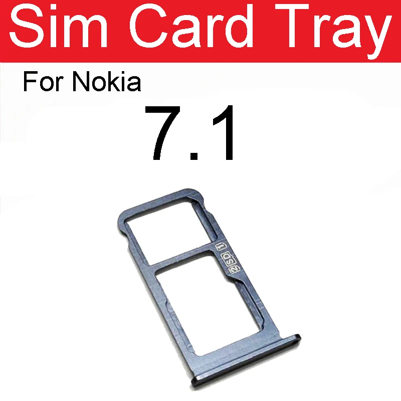 Держатель слота для SIM-карты Nokia 7 1 5 84 дюймов TA-1085 TA-1095 TA-1096 TA-1097 Sim-ридер гнездо