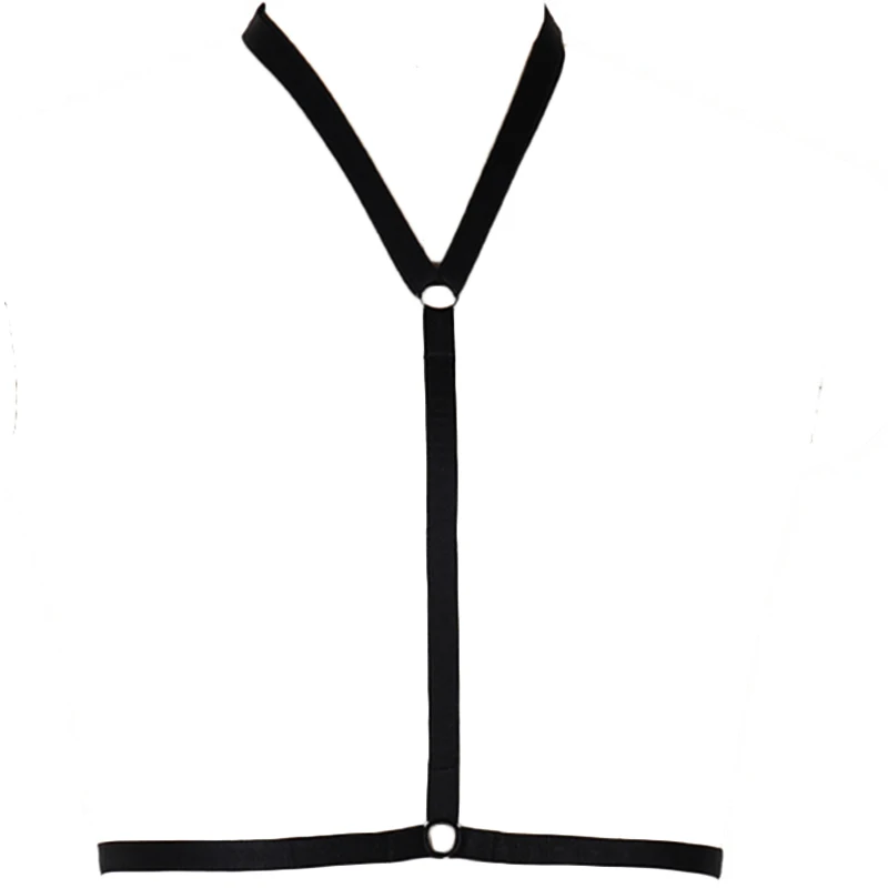 Простой бюстгальтер на шею с ремнями черный готический сексуальный регулируемый