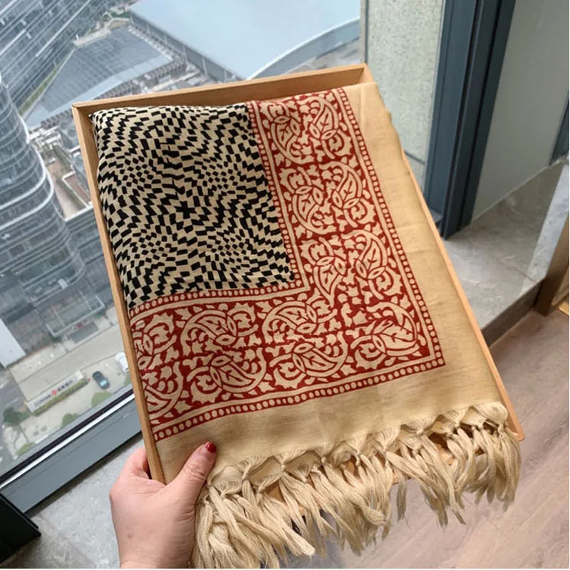 Женские шарфы с принтом в виде животных Foulard femme musulman богемные накидки для головы