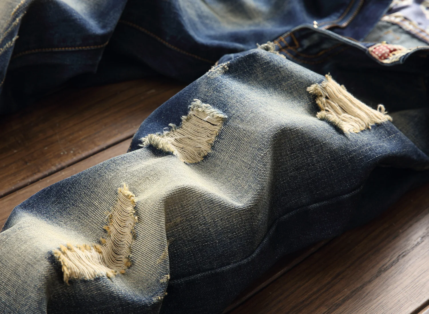 

customized logo Jeans denim pants shorts wholesale street custom logo print on product and package from 1pc dropship