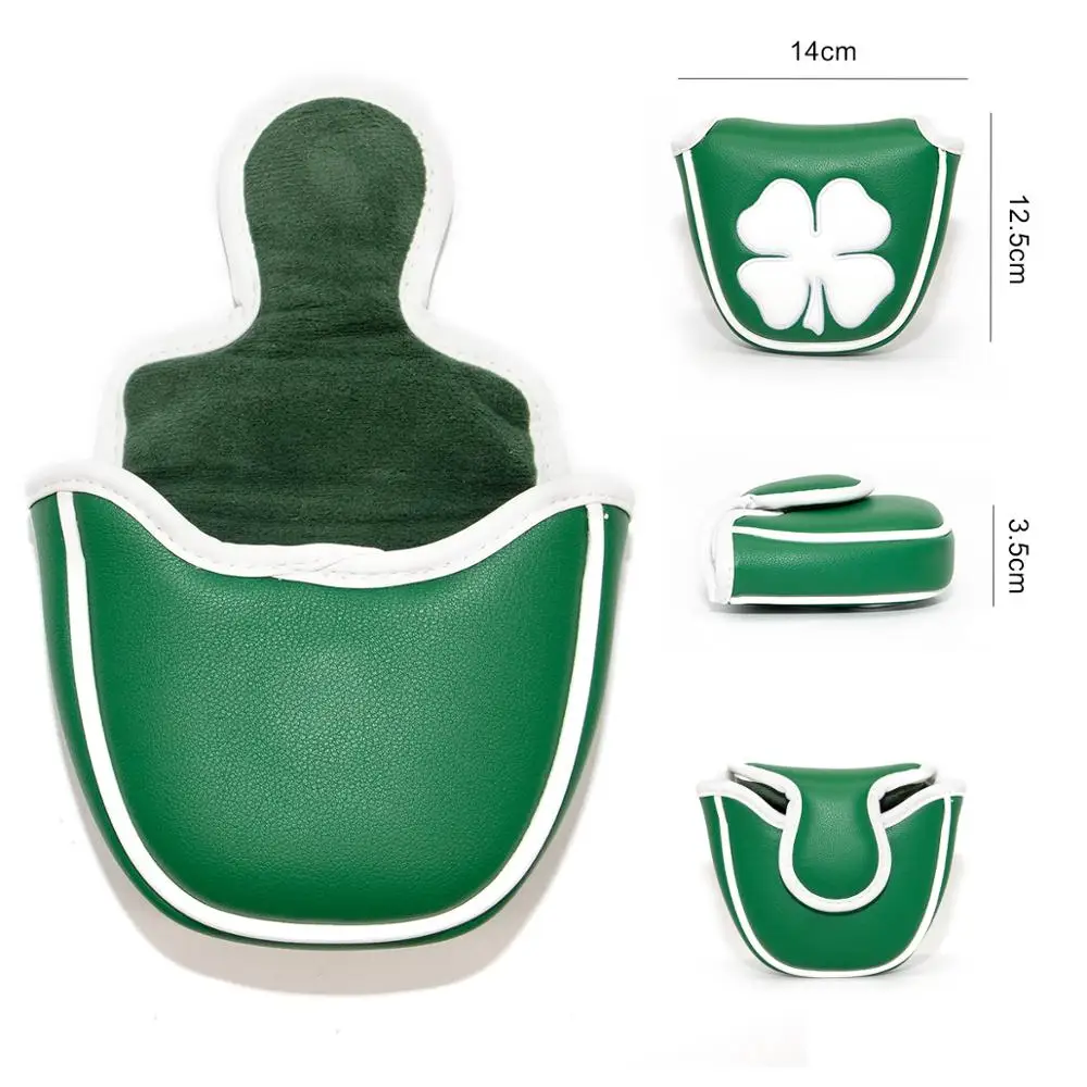 Клюшка для гольфа крышка новые зеленые Lucky четырехлистного клевера LeatherGolf сумка
