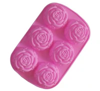 200pcslot diy silicone mold 6 lattices rose cake pudding molds soap molds fast shipping wholesale