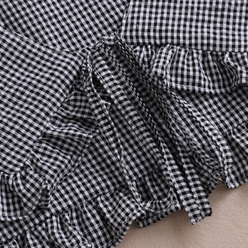 

Lolita Lace-Up Plaid False Collar Women Female Detachable Fake Collars Lapel Ruffles Necklace Small Shawl