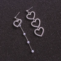 925 silver needle asymmetric love earrings fashion trendy earrings 2021 ladies trendy earrings simple jewelry wholesale