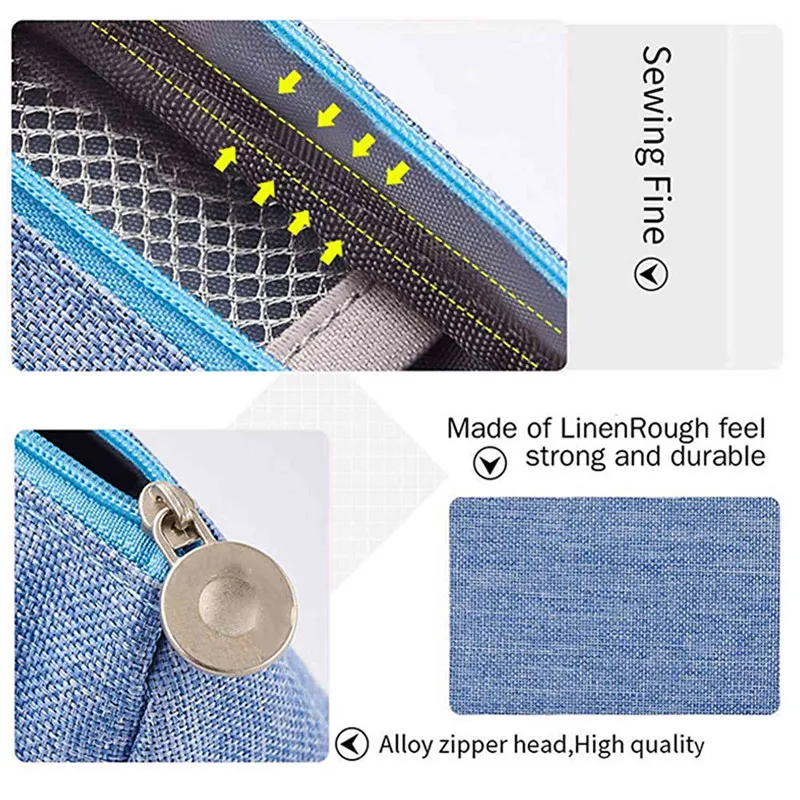 

Linen Storage Pouch Marker Pen Pencil Case Bag Holder with 3 Pieces Telescopic Pencil Holder Canvas Stand Pencil Bags