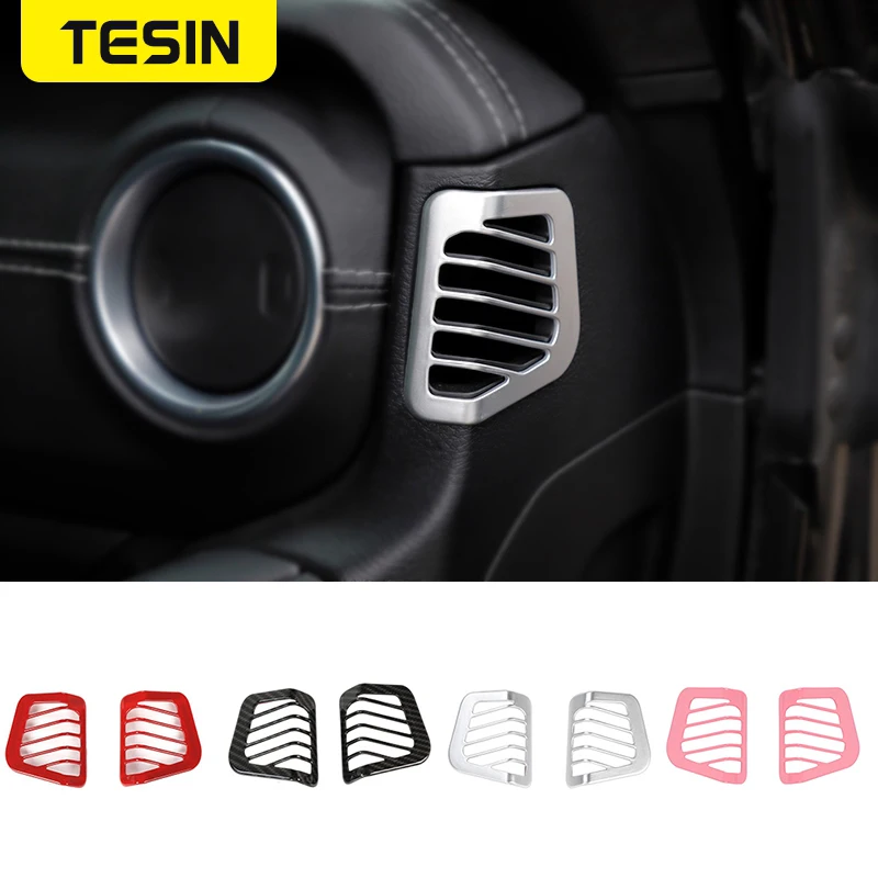 

TESIN ABS Car Air Conditioning Vent Outlet Decoration Cover Sticker Accessories for Jeep Wrangler JL 2018+ for Jeep Gladiator JT